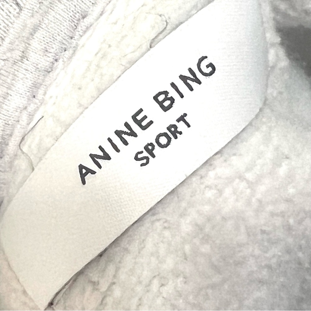 Anine Bing Sport Tyler Hoodie Grey Heather Logo Oversized Sweatshirt Women’s XS - Picture 10 of 13
